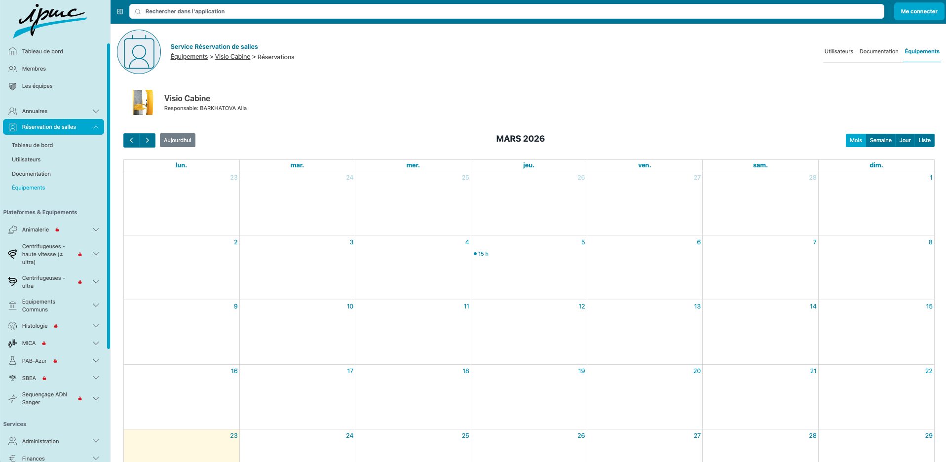 Intranet IPMC-CNRS screenshot 2